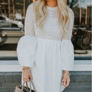 Flare Sleeve Lace Mini Dress